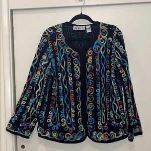 KEREN hart Multicolor Embroidered Jacket with neck closure size XL